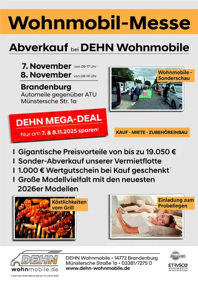 Выставка автодомов 7 и 8 ноября 2025 года в DEHN!