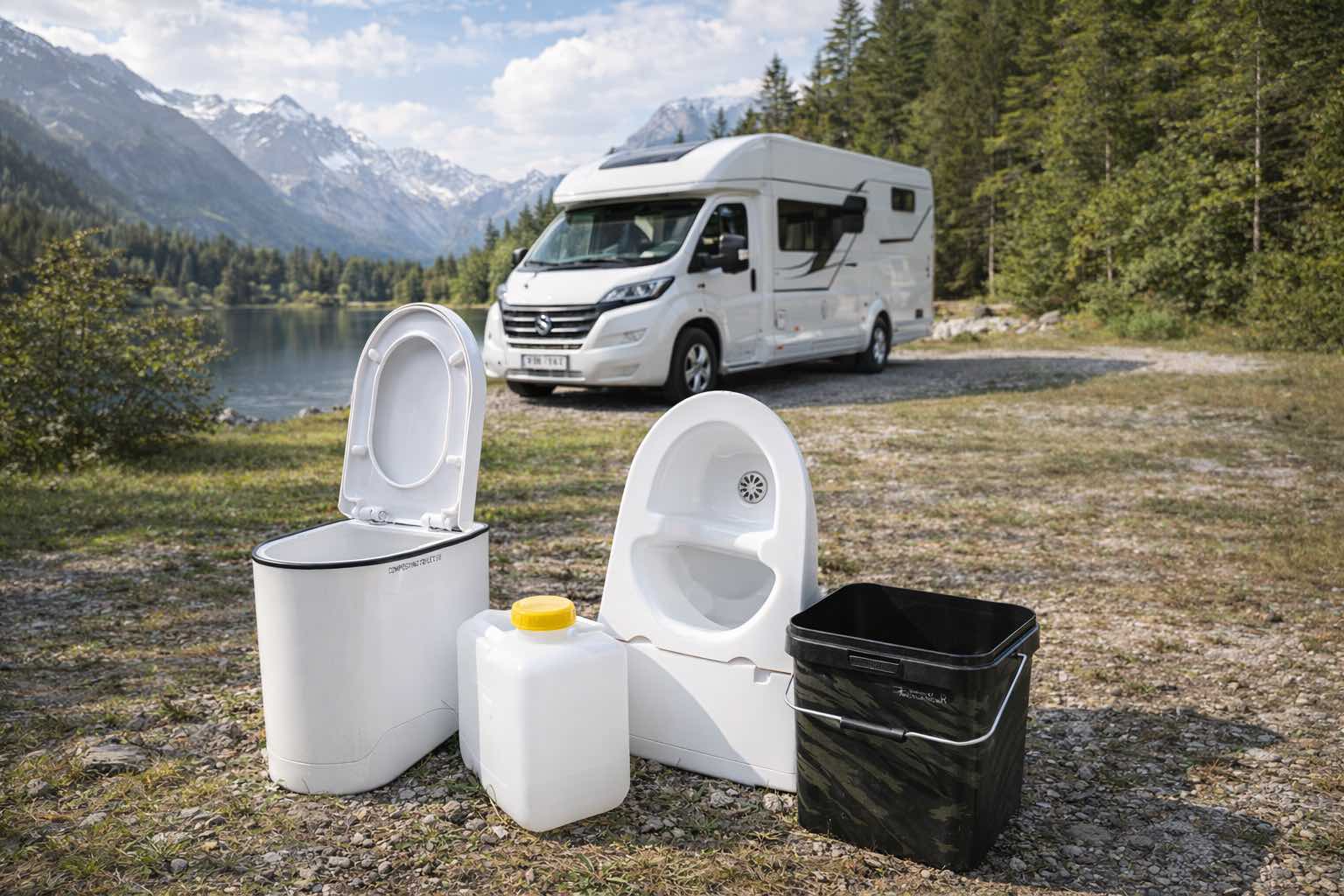 Компостный унитаз в санузле автодома